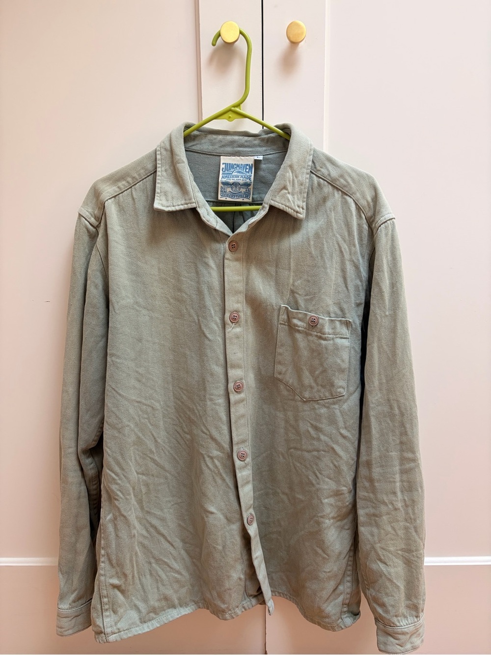 Jungmaven Men's Light Sage Green Topanga overshirt